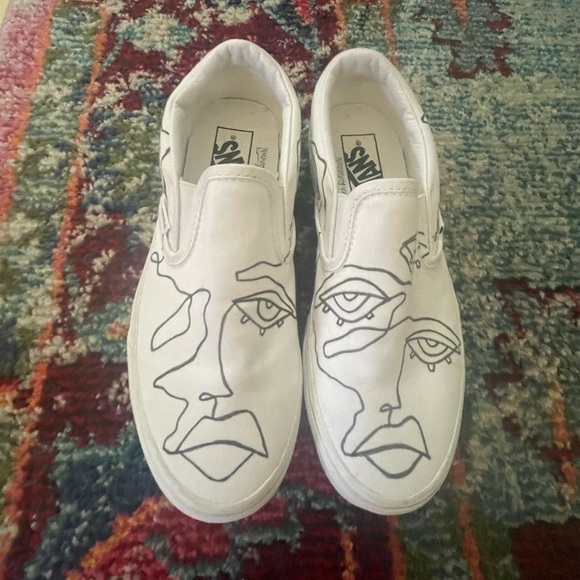 Brand New Custom Vans Never worn.These were a gift & not my style. - Picture 1 of 4